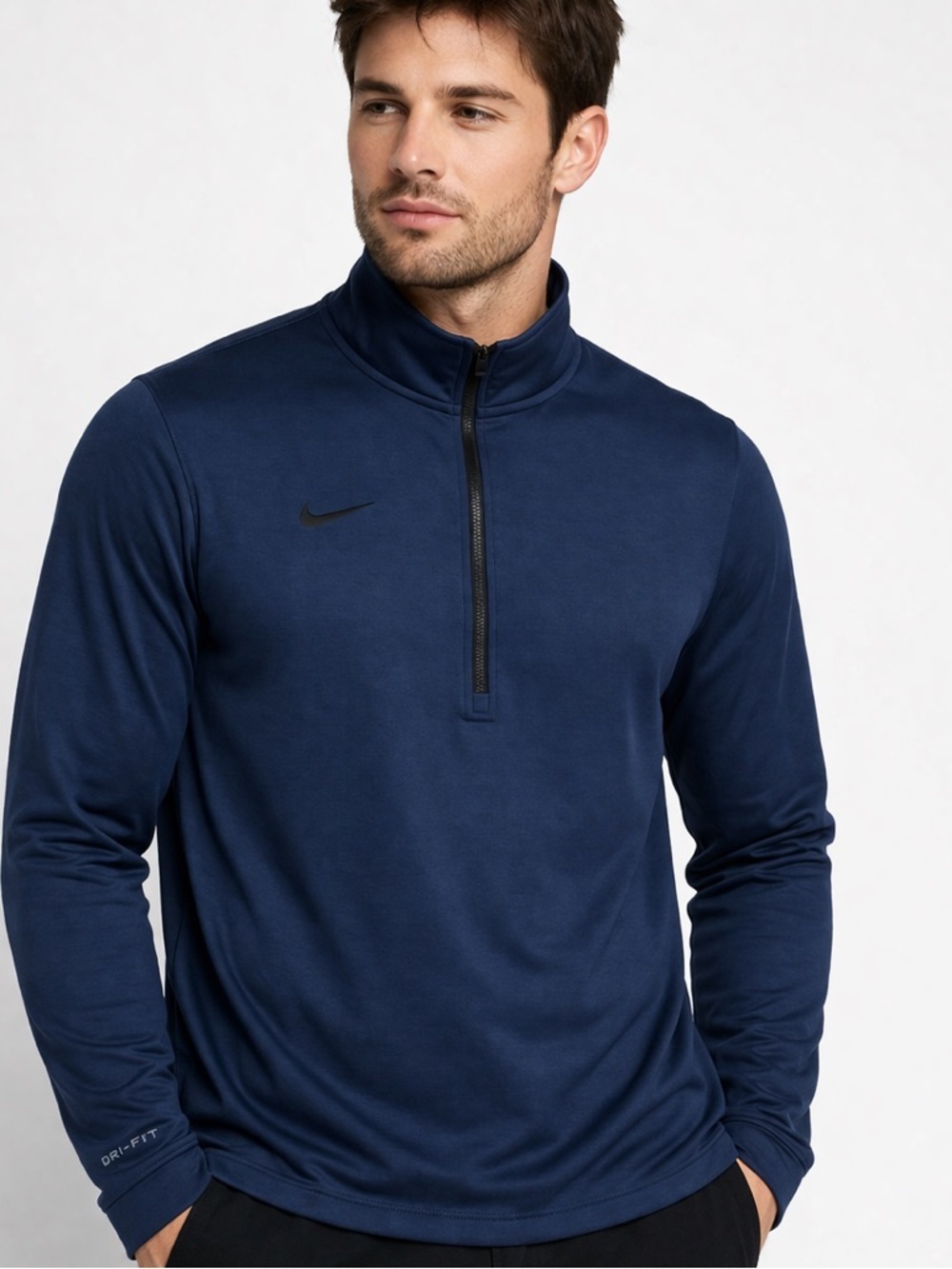 Nike Dri-FIT Quarter Zip Pullover Men's Large Navy Athletic Training Top